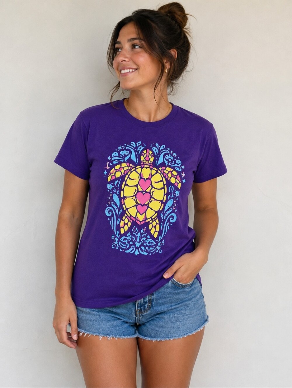 Delta Pro Weight Orlando Purple Sea Turtle Graphic T-Shirt – Youth M